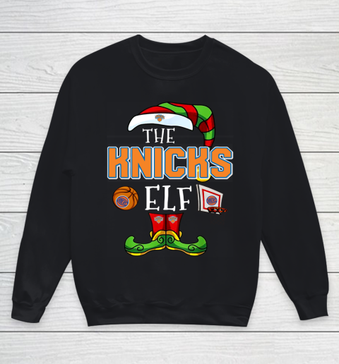 New York Knicks Christmas ELF Funny NBA Youth Sweatshirt