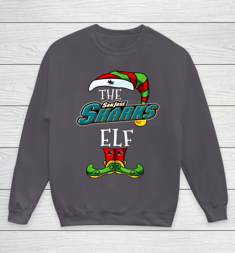 San Jose Sharks Christmas ELF Funny NHL Youth Sweatshirt 5
