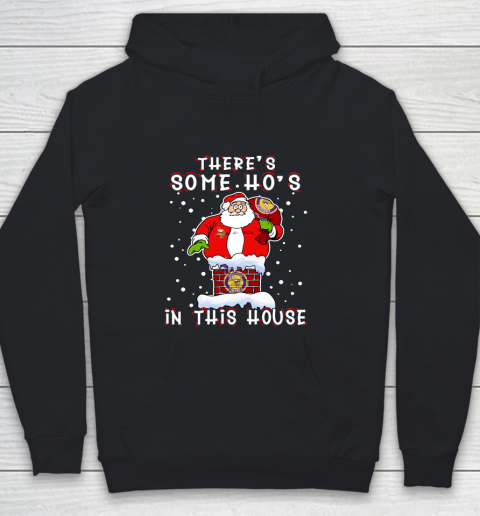 Minnesota Vikings Christmas There Is Some Hos In This House Santa Stuck In The Chimney NFL Youth Hoodie