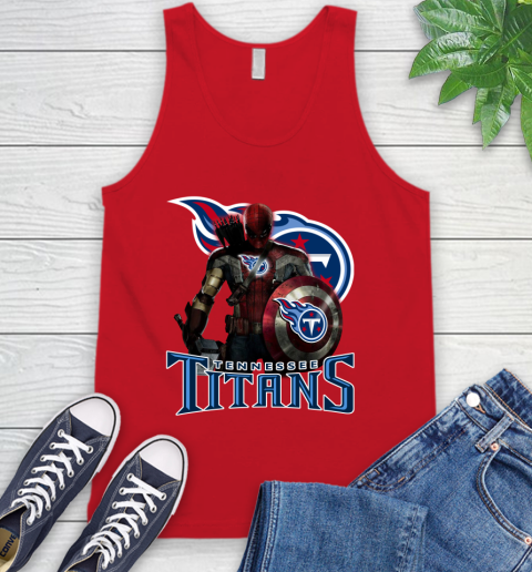 NFL Captain America Thor Spider Man Hawkeye Avengers Endgame Football Tennessee Titans Tank Top 6