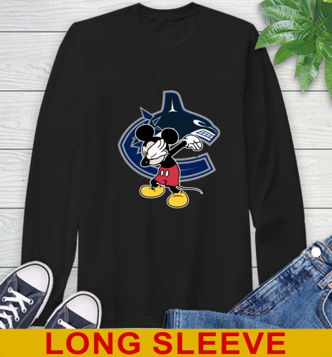 Vancouver Canucks NHL Hockey Dabbing Mickey Disney Sports Long Sleeve T-Shirt 2