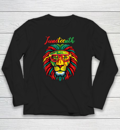 Lion Juneteenth Shirts Black History Freedom Long Sleeve T-Shirt