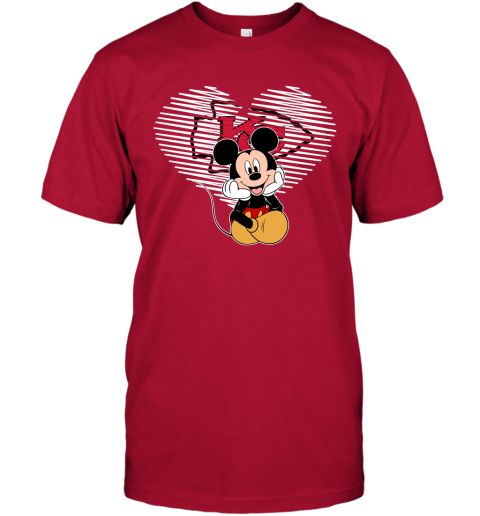 NFL Kansas City Chiefs The Heart Mickey Mouse Disney Football T Shirt qT9ENZLt3LR classic t shirt 2 95 151514 front red