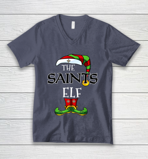 New Orleans Saints Christmas ELF Funny NFL V-Neck T-Shirt 7