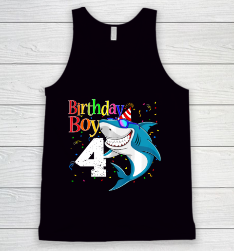 Kids 4th Birthday Boy Shark Shirts 4 Jaw Some Four Tees Boys 4 Years Old Tank Top