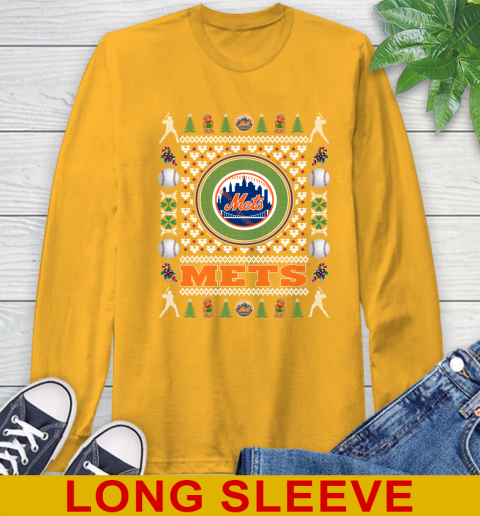 New York Mets Merry Christmas MLB Baseball Loyal Fan Long Sleeve T-Shirt 2
