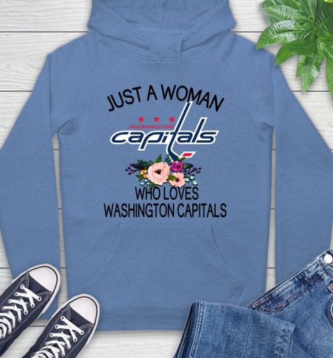 NHL Just A Woman Who Loves Washington Capitals Hockey Sports Hoodie 9
