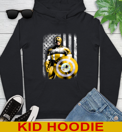 Washington Redskins NFL Football Captain America Marvel Avengers American Flag Shirt Youth Hoodie