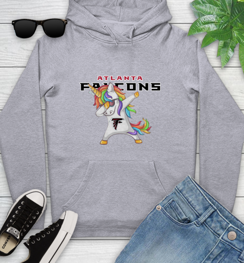 Atlanta Falcons NFL Football Funny Unicorn Dabbing Sports Youth Hoodie 6