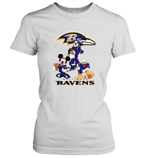 Mickey Donald Goofy The Three Baltimore Ravens Football Shirts Women's T-Shirt