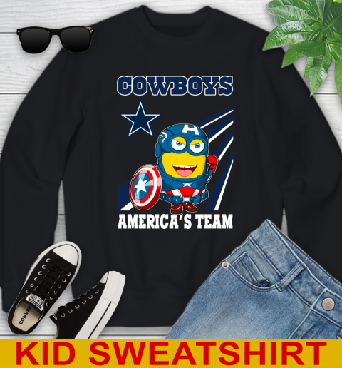 NFL Football Dallas Cowboys Captain America Marvel Avengers Minion Shirt Youth Sweatshirt
