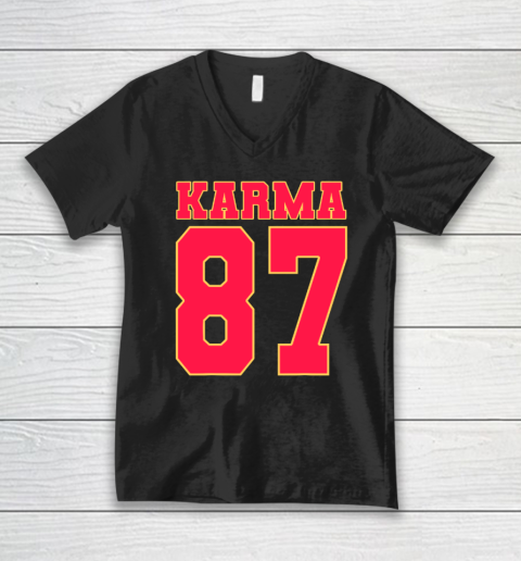 Karma 87 Football Fans V-Neck T-Shirt