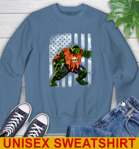 San Francisco Giants Hulk Marvel Avengers MLB Baseball American Flag Sweatshirt 10