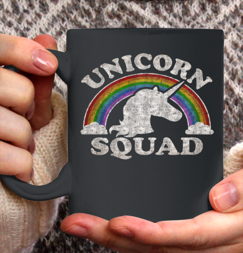 Rainbow Clouds Retro Vintage Style Gift Unicorn Squad Ceramic Mug 11oz