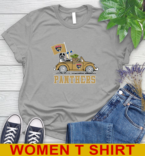 NHL Hockey Florida Panthers Darth Vader Baby Yoda Driving Star Wars Shirt Women's T-Shirt 11