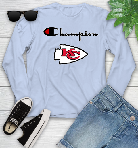 NFL Football Kansas City Chiefs Champion Shirt Youth Long Sleeve 6