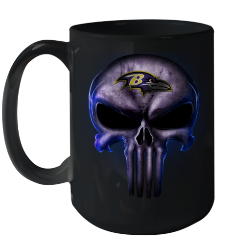 Baltimore Ravens NFL Football Punisher Skull Sports Ceramic Mug 15oz