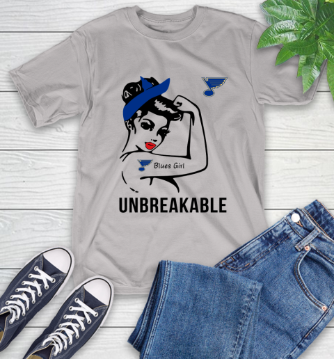 NHL St.Louis Blues Girl Unbreakable Hockey Sports T-Shirt 12