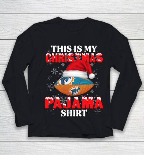 Miami Dolphins This Is My Christmas Pajama Shirt NFL Youth Long Sleeve