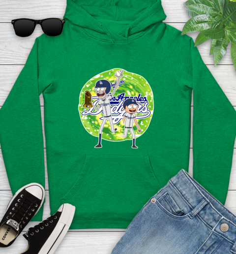 MLB Los Angeles Dodgers Rick And Morty Commissioner's Trophy Baseball Sports Youth Hoodie 7