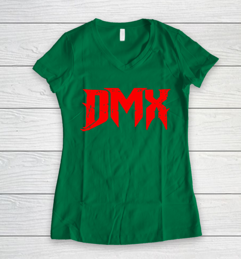DMX Red Logo Women's V-Neck T-Shirt 3
