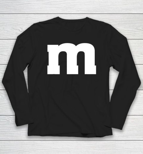 Funny Letter m Chocolate Candy Halloween Team Groups Costume Long Sleeve T-Shirt