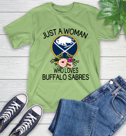 NHL Just A Woman Who Loves Buffalo Sabres Hockey Sports T-Shirt 9