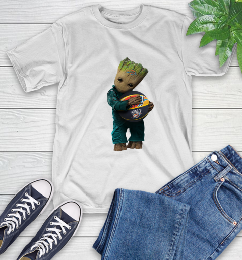 NBA Groot Guardians Of The Galaxy Basketball Sports Oklahoma City Thunder T-Shirt