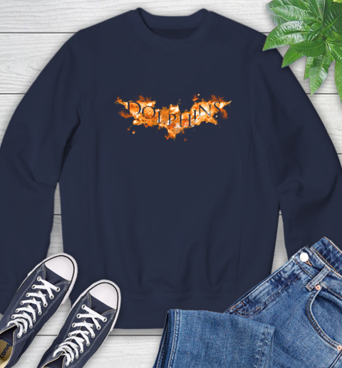 NFL Miami Dolphins Batman Logo DC Football Sports Shirt Sweatshirt 2