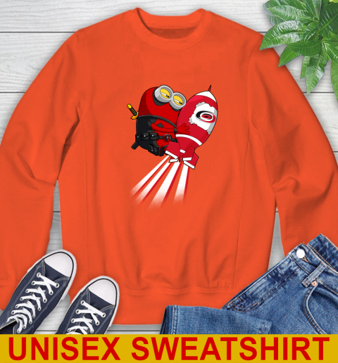 NHL Hockey Carolina Hurricanes Deadpool Minion Marvel Shirt Sweatshirt 3