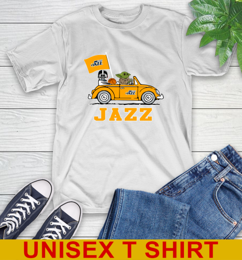 NBA Basketball Utah Jazz Darth Vader Baby Yoda Driving Star Wars Shirt T-Shirt