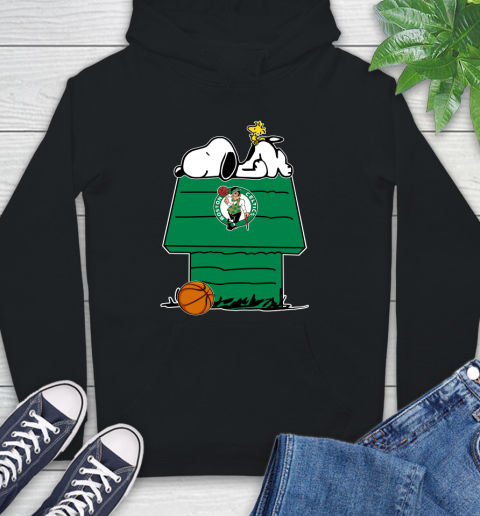 Boston Celtics NBA Basketball Snoopy Woodstock The Peanuts Movie Hoodie 2