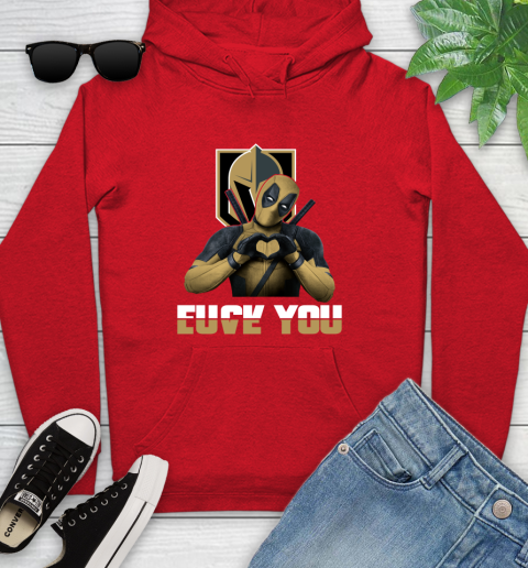 NHL Vegas Golden Knights Deadpool Love You Fuck You Hockey Sports Youth Hoodie 12