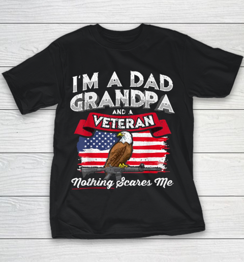 Grandpa Funny Gift Apparel  I'm A Dad Grandpa Veteran Father's Day Gift Youth T-Shirt