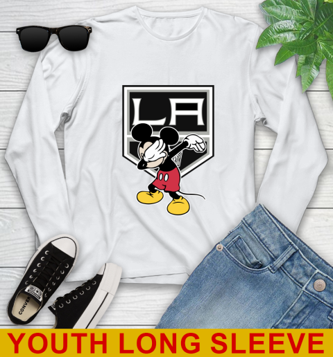 Los Angeles Kings NHL Hockey Dabbing Mickey Disney Sports Youth Long Sleeve