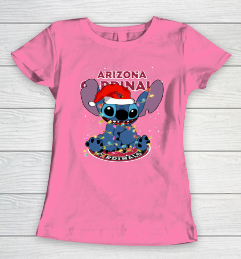 Arizona Cardinals NFL Football noel stitch Christmas Women's T-Shirt 9
