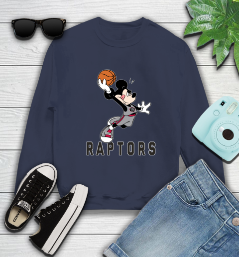 NBA Basketball Toronto Raptors Cheerful Mickey Mouse Shirt Sweatshirt 3