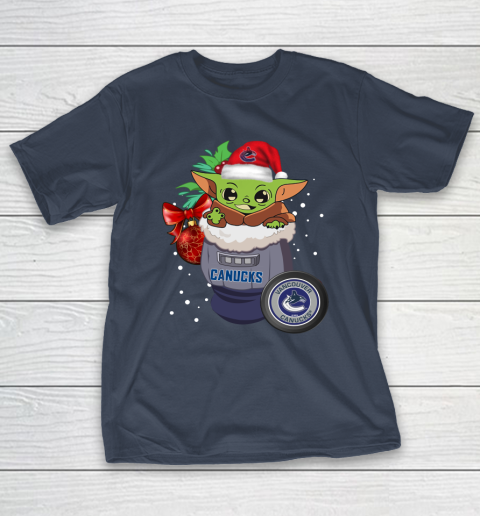 Vancouver Canucks Christmas Baby Yoda Star Wars Funny Happy NHL T-Shirt 5