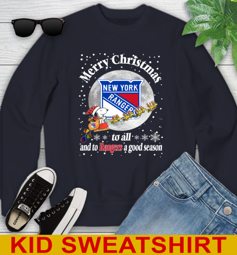 New York Rangers Merry Christmas To All And To Rangers A Good Season NHL Hockey Sports Youth Sweatshirt 2