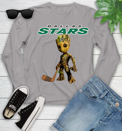 Dallas Stars NHL Hockey Groot Marvel Guardians Of The Galaxy Youth Long Sleeve 5