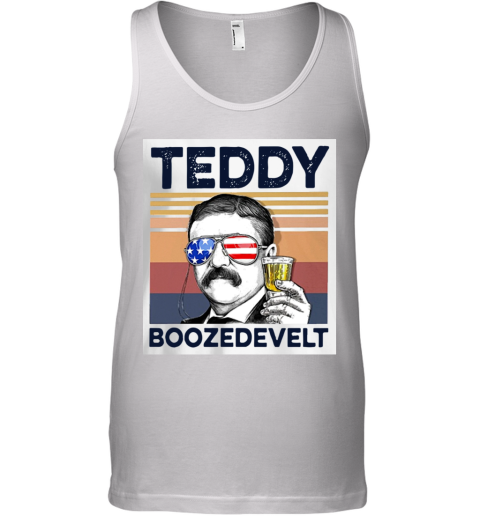 American Flag Teddy Boozedevelt Tank Top
