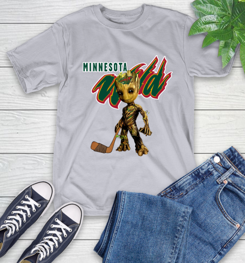 Minnesota Wild NHL Hockey Groot Marvel Guardians Of The Galaxy T-Shirt 6