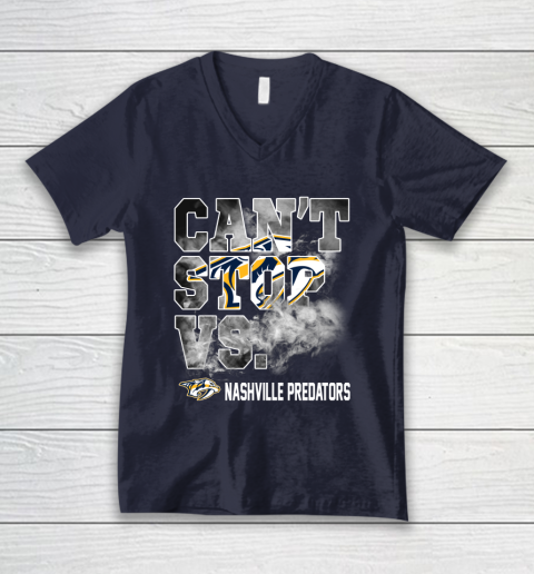 NHL Nashville Predators Hockey Can't Stop Vs V-Neck T-Shirt 2