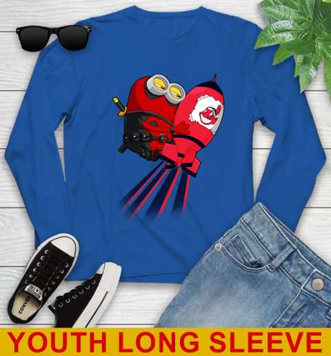 MLB Baseball Cleveland Indians Deadpool Minion Marvel Shirt Youth Long Sleeve 10
