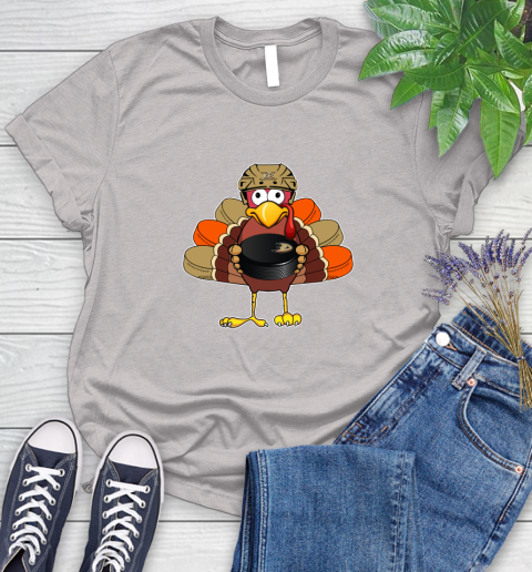 Anaheim Ducks Turkey Thanksgiving Day Women's T-Shirt 10