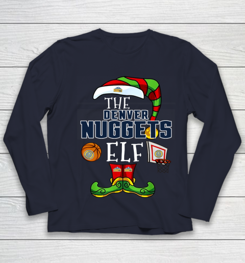 Denver Nuggets Christmas ELF Funny NBA Youth Long Sleeve 2