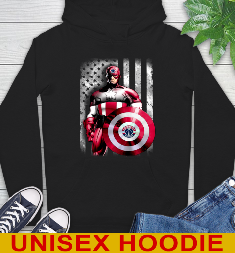 Washington Wizards NBA Basketball Captain America Marvel Avengers American Flag Shirt Hoodie