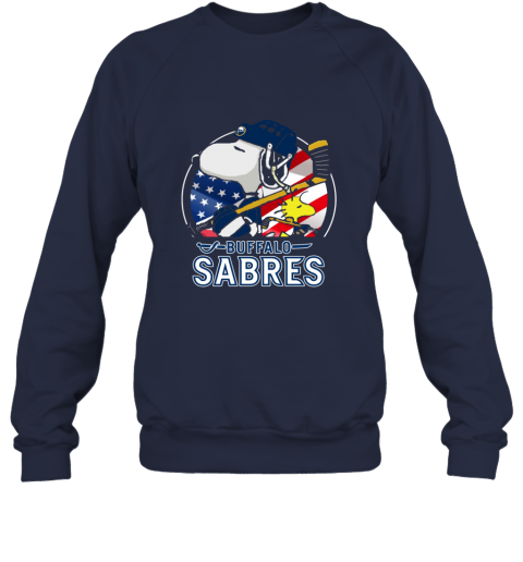 l2t1 buffalo sabres ice hockey snoopy and woodstock nhl sweatshirt 35 front navy