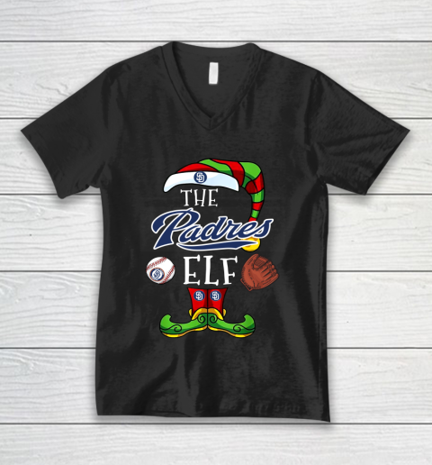 San Diego Padres Christmas ELF Funny MLB V-Neck T-Shirt