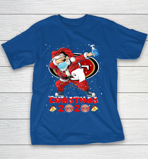 San Francisco 49ers Funny Santa Claus Dabbing Christmas 2020 NFL Youth T-Shirt 6